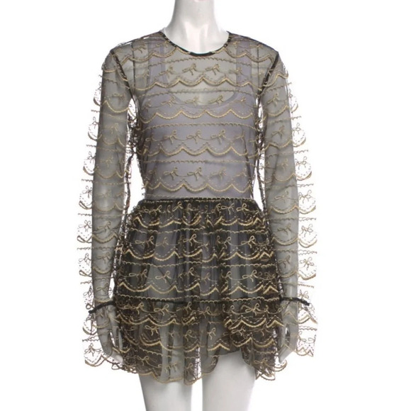 Alice McCall Lace Pattern Mini Dress Size: L - Picture 5 of 7